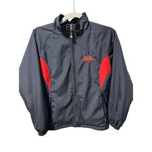 Holloway Youth Size M Ole Miss Full Zip Windbreaker/Lightweight Jacket Blue/Red